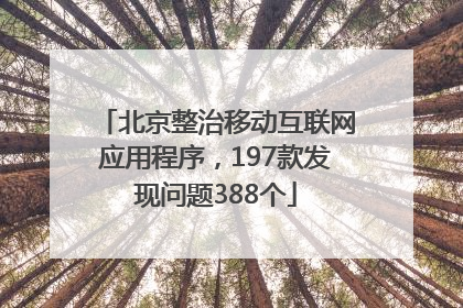 北京整治移动互联网应用程序，197款发现问题388个
