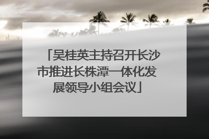 吴桂英主持召开长沙市推进长株潭一体化发展领导小组会议