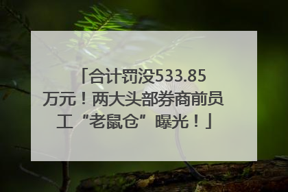 合计罚没533.85万元！两大头部券商前员工“老鼠仓”曝光！