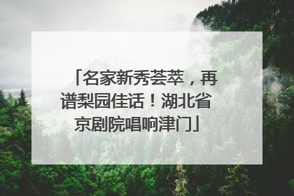 名家新秀荟萃，再谱梨园佳话！湖北省京剧院唱响津门