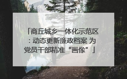商丘城乡一体化示范区：动态更新廉政档案 为党员干部精准“画像”