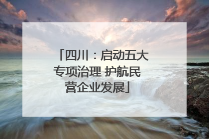 四川：启动五大专项治理 护航民营企业发展
