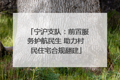 宁沪支队：前置服务护航民生 助力村民住宅合规翻建