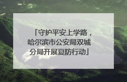 守护平安上学路，哈尔滨市公安局双城分局开展夏防行动