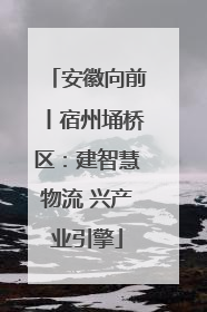 安徽向前丨宿州埇桥区：建智慧物流 兴产业引擎