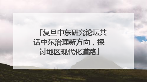 复旦中东研究论坛共话中东治理新方向，探讨地区现代化道路