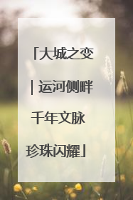 大城之变｜运河侧畔 千年文脉珍珠闪耀