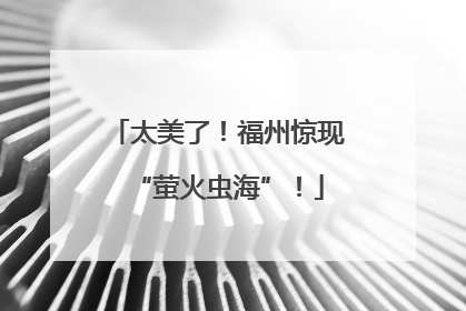 太美了！福州惊现“萤火虫海”！