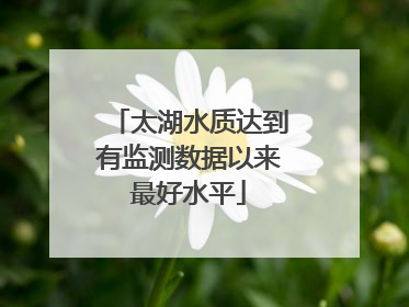 太湖水质达到有监测数据以来最好水平