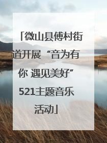 微山县傅村街道开展“音为有你 遇见美好”521主题音乐活动