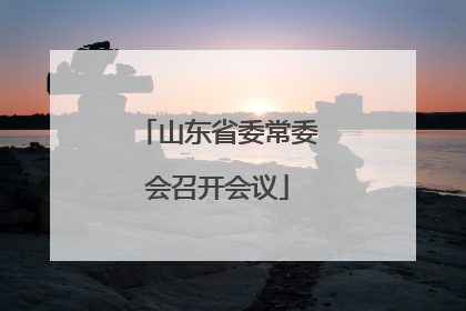 山东省委常委会召开会议