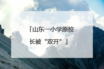 山东一小学原校长被“双开”
