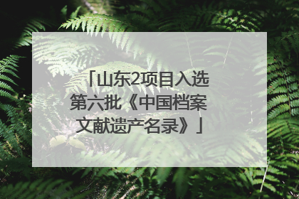 山东2项目入选第六批《中国档案文献遗产名录》