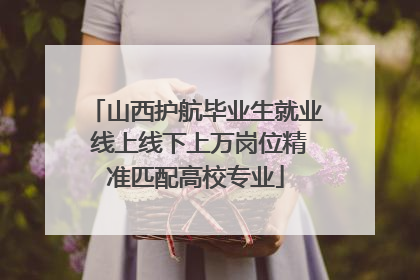山西护航毕业生就业 线上线下上万岗位精准匹配高校专业