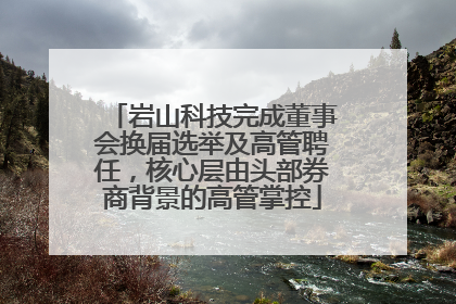 岩山科技完成董事会换届选举及高管聘任，核心层由头部券商背景的高管掌控