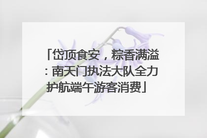 岱顶食安，粽香满溢：南天门执法大队全力护航端午游客消费