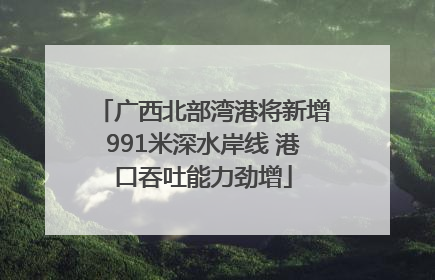 广西北部湾港将新增991米深水岸线 港口吞吐能力劲增