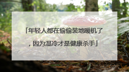 年轻人都在偷偷装地暖机了，因为湿冷才是健康杀手