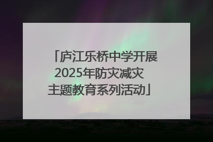庐江乐桥中学开展2025年防灾减灾主题教育系列活动