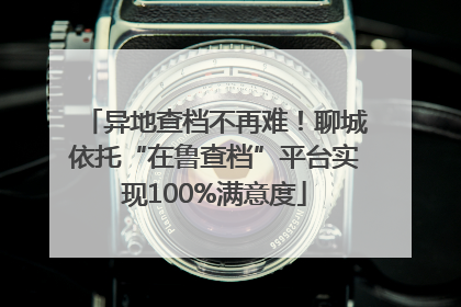 异地查档不再难！聊城依托“在鲁查档”平台实现100%满意度