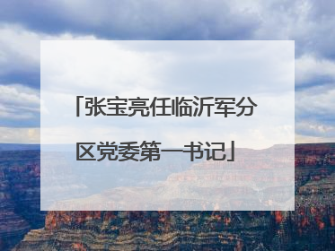 张宝亮任临沂军分区党委第一书记