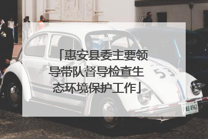 惠安县委主要领导带队督导检查生态环境保护工作