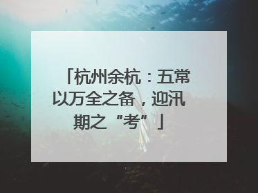杭州余杭：五常以万全之备，迎汛期之“考”