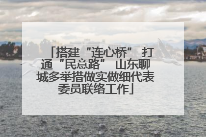 搭建“连心桥” 打通“民意路” 山东聊城多举措做实做细代表委员联络工作