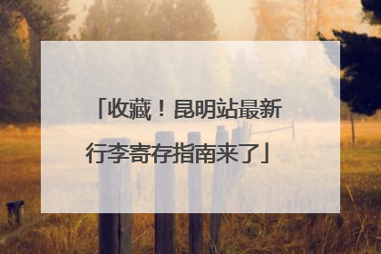 收藏！昆明站最新行李寄存指南来了