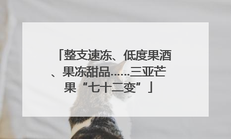 整支速冻、低度果酒、果冻甜品……三亚芒果“七十二变”