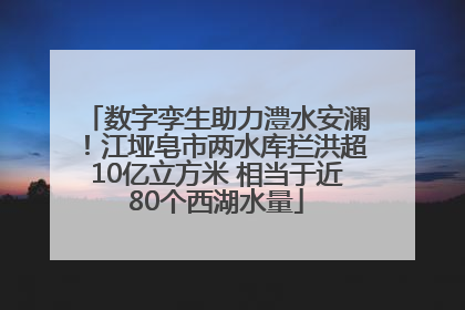 数字孪生助力澧水安澜！江垭皂市两水库拦洪超10亿立方米 相当于近80个西湖水量