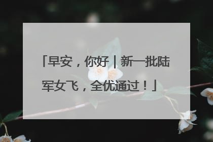早安，你好｜新一批陆军女飞，全优通过！