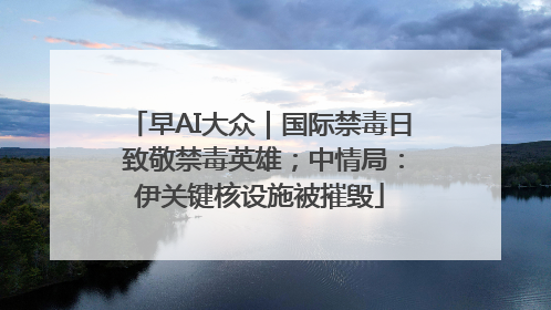 早AI大众｜国际禁毒日 致敬禁毒英雄；中情局：伊关键核设施被摧毁