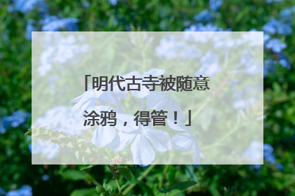明代古寺被随意涂鸦，得管！