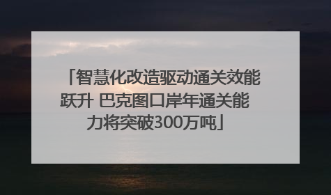 智慧化改造驱动通关效能跃升 巴克图口岸年通关能力将突破300万吨