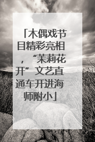 木偶戏节目精彩亮相，“茉莉花开”文艺直通车开进海师附小
