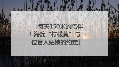 每天150米的陪伴！海淀“柠檬黄”与一位盲人姑娘的约定