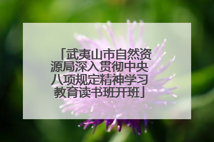 武夷山市自然资源局深入贯彻中央八项规定精神学习教育读书班开班