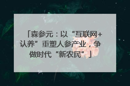 森参元：以“互联网+认养”重塑人参产业，争做时代“新农民”
