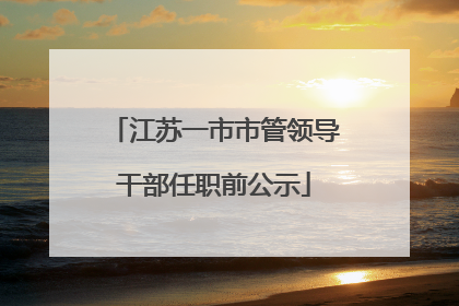 江苏一市市管领导干部任职前公示