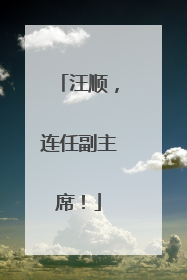 汪顺，连任副主席！
