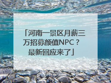 河南一景区月薪三万招募颜值NPC？最新回应来了