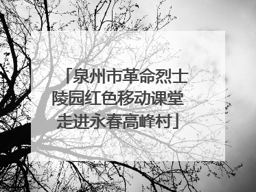 泉州市革命烈士陵园红色移动课堂走进永春高峰村