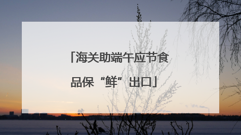 海关助端午应节食品保“鲜”出口