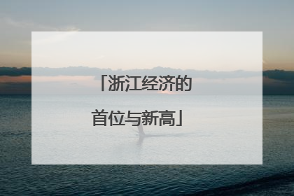 浙江经济的首位与新高