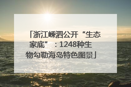 浙江嵊泗公开“生态家底”：1248种生物勾勒海岛特色图景