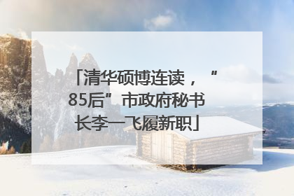 清华硕博连读，“85后”市政府秘书长李一飞履新职