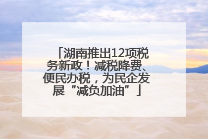 湖南推出12项税务新政！减税降费、便民办税，为民企发展“减负加油”