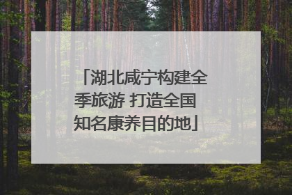 湖北咸宁构建全季旅游 打造全国知名康养目的地