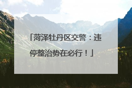 菏泽牡丹区交警：违停整治势在必行！